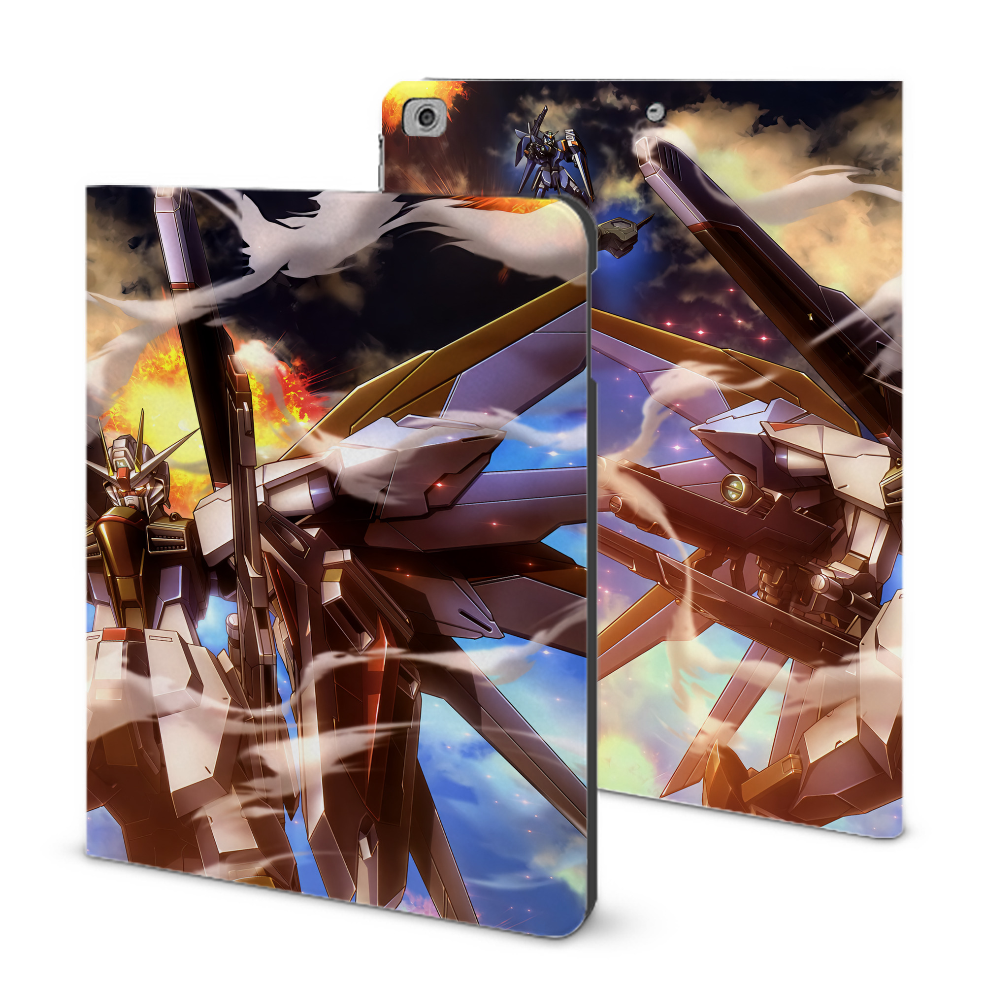 （画像用） 機動戦士ガンダム Mobile Suit Gundam IPad ケース ブック型 PUレザー TPU 耐衝撃 軽量 薄型 ペン収納なし 全面保護 IPad 各モデル対応